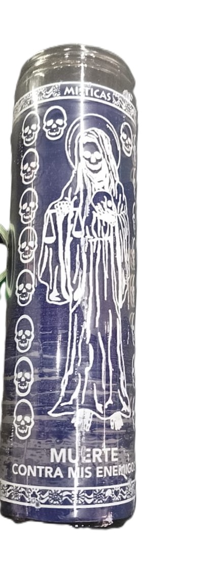 Veladora Santa Muerte Azul